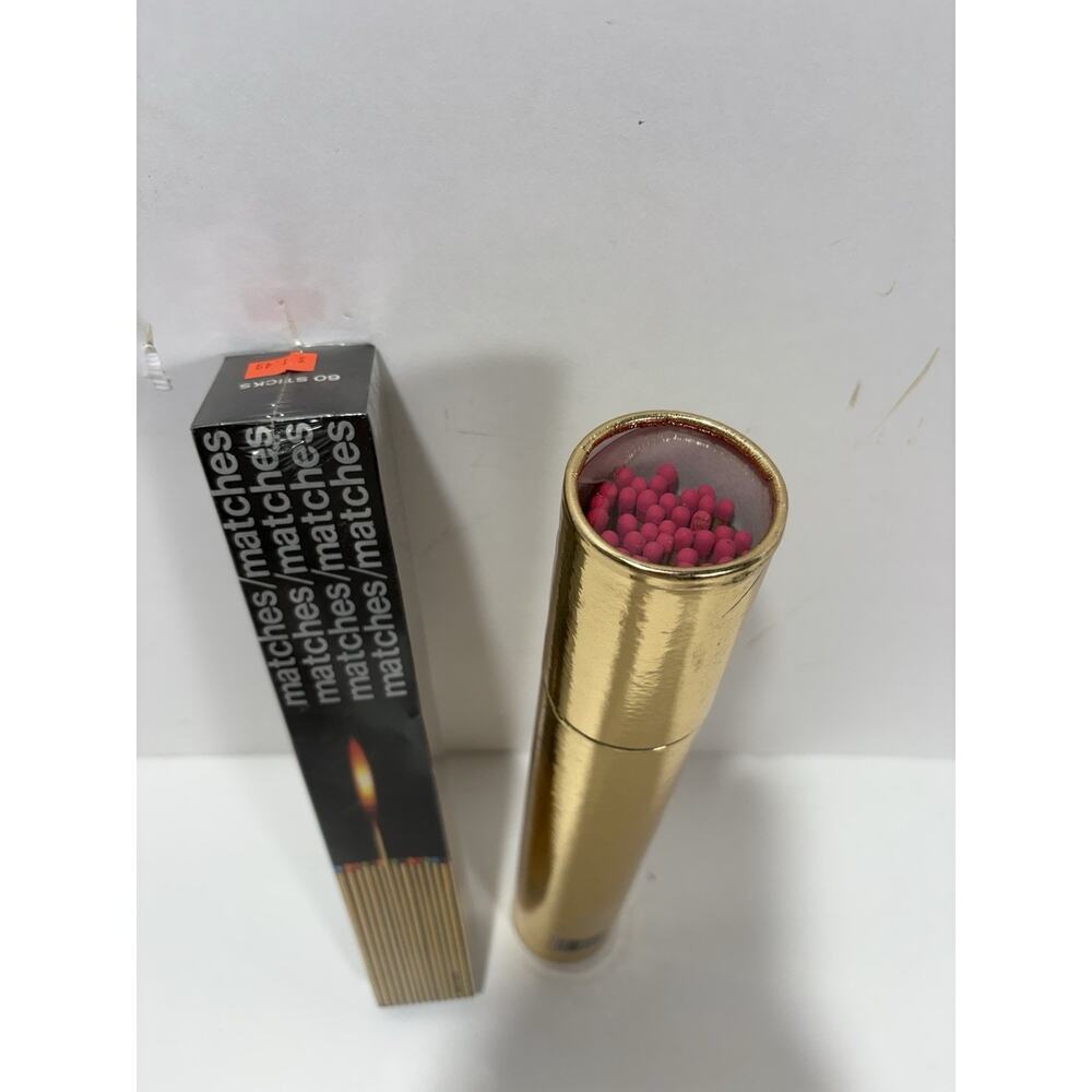 Vintage Long Wooden Fireplace 100+‎ BBQ Safety Matches 11" Multicolored Pink